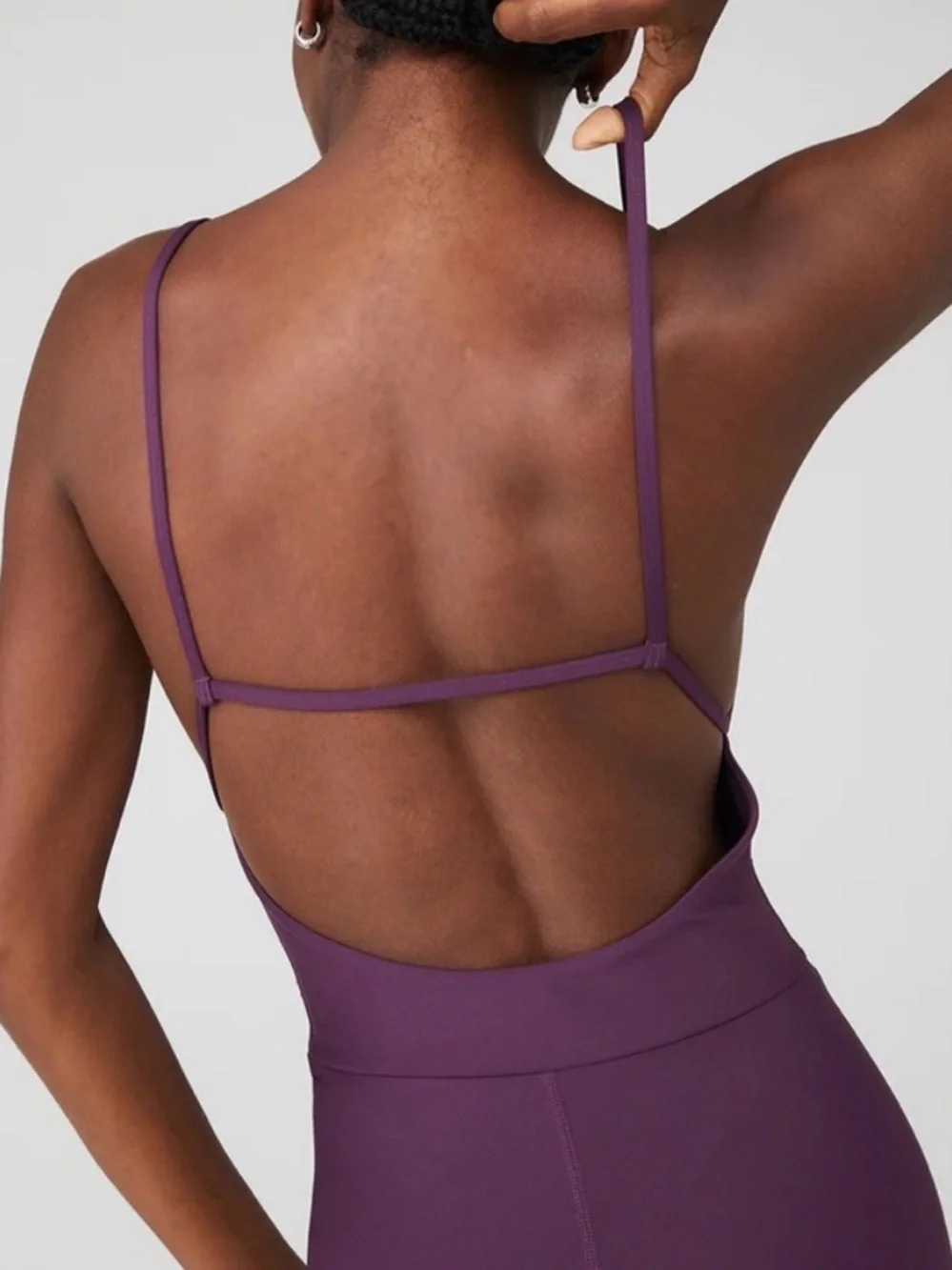 ALO Yoga Plum High-Rise Split-Hem Jumpsuit